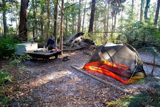 Overnight camping on Fraser Island, Australia